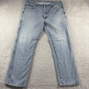 Vintage Wrangler 9650-1 MR Regular Fit Jeans Mens 38x30 Light Wash Distressed